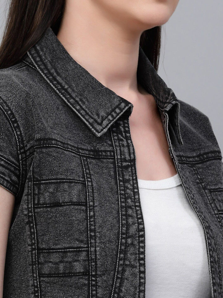 Style Quotient Women Cotton Crop Denim Shrug