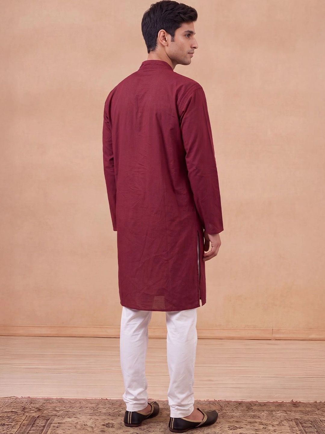 Kurta Kerja Benang Sulam Lelaki Rumah Chikankari