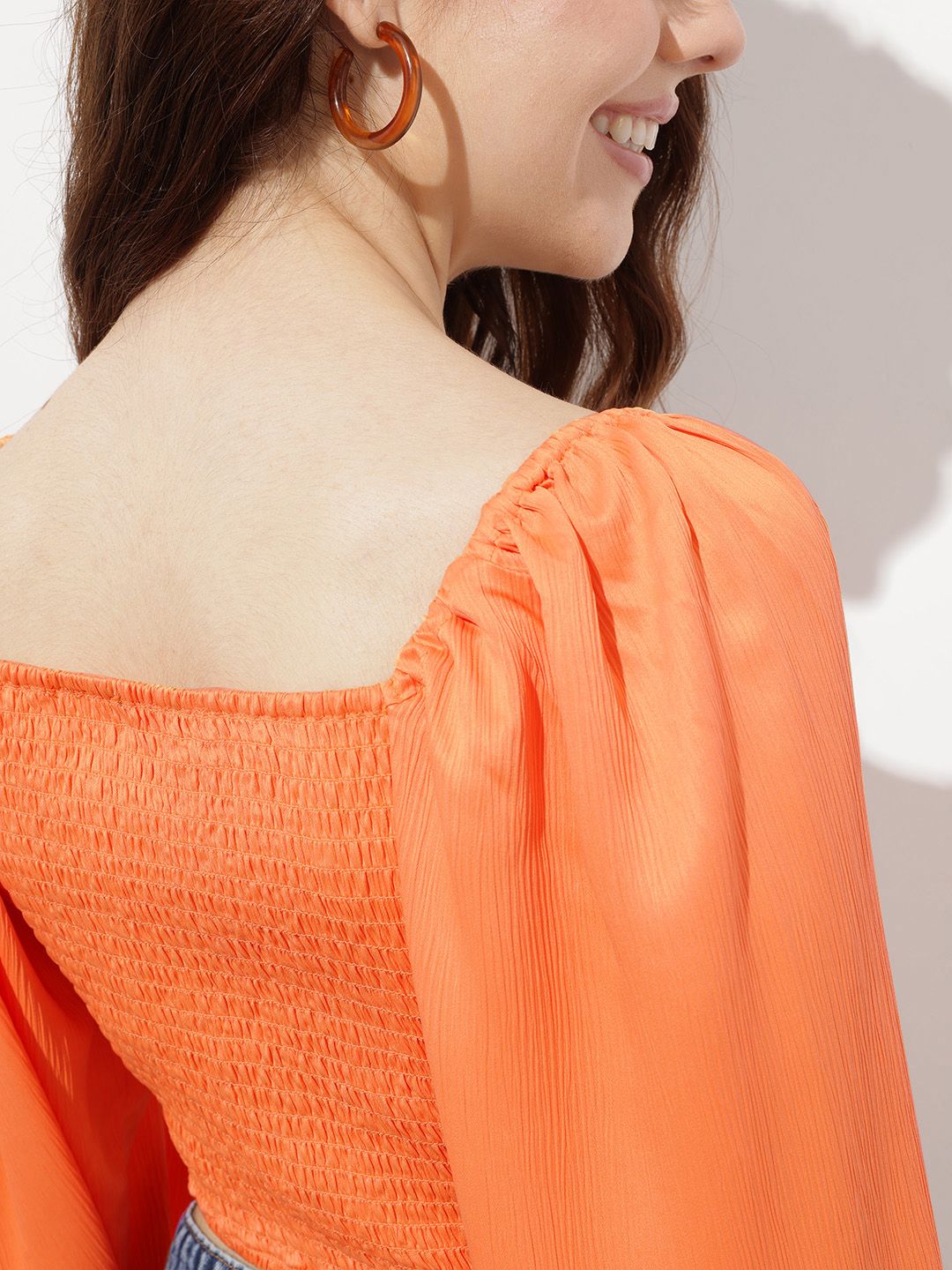 DressBerry Sun-Kissed Satin Twist-Front Crop Top