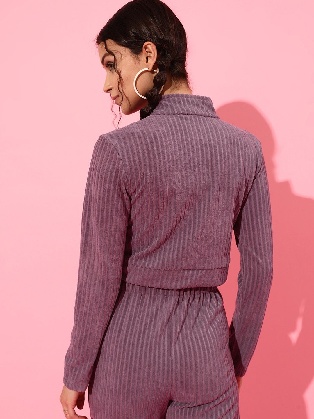 STREET 9 Women Beautiful Lavender Striped Jacket