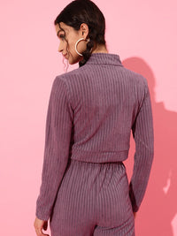 STREET 9 Women Beautiful Lavender Striped Jacket