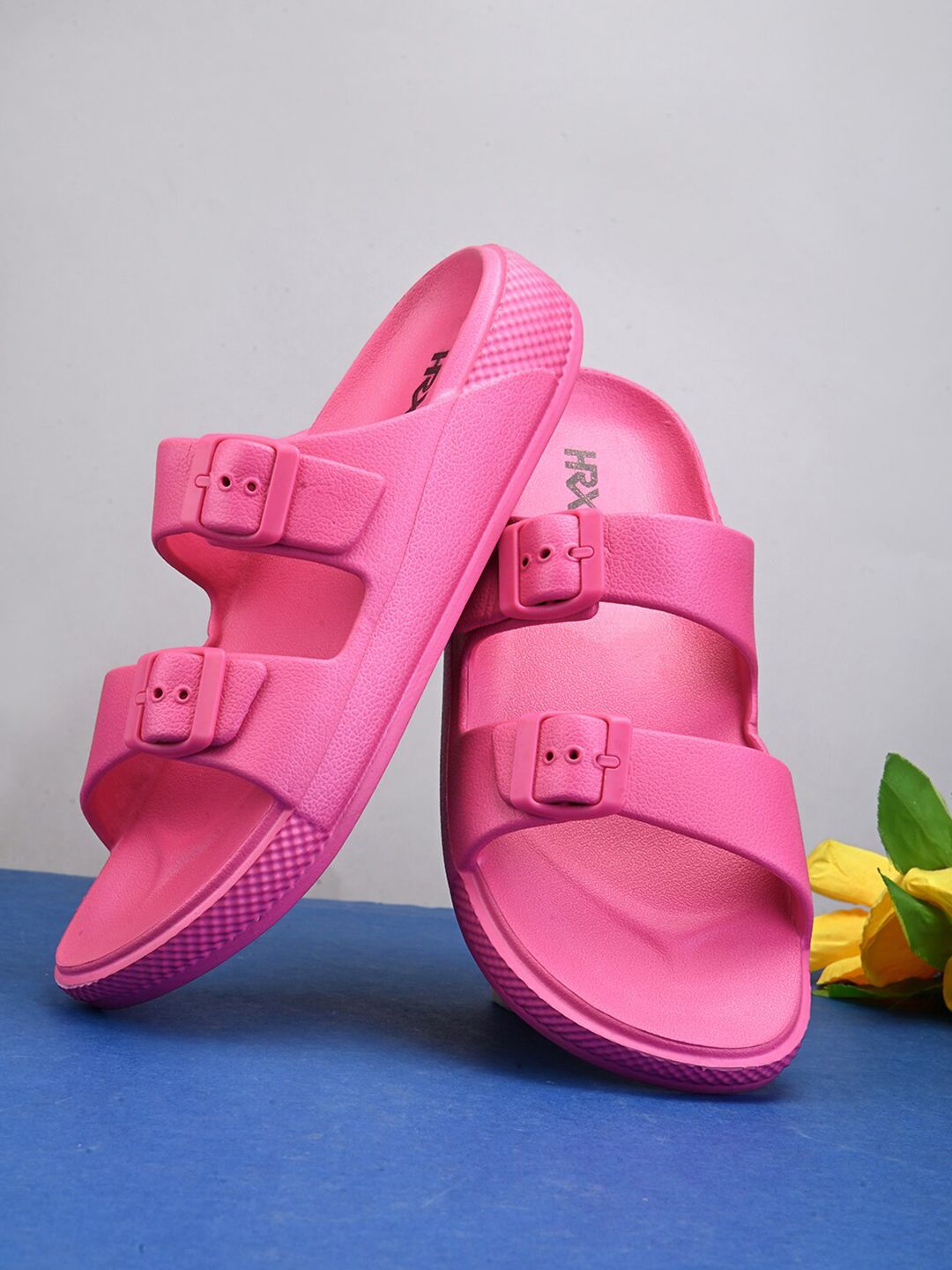 HRX by Hrithik Roshan Women Sliders With Buckle Detail