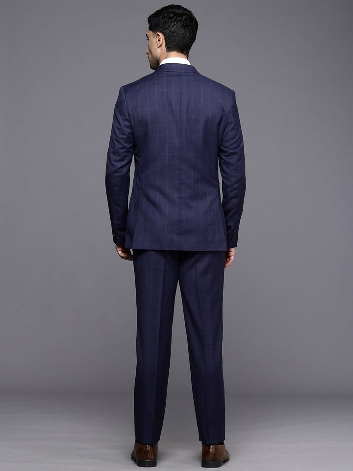 Raymond Slim Fit Checked Notched Lapel Single-Breasted Formal 2 Piece Suits