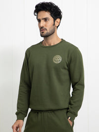 RARE RABBIT Men Pine Graphic Print Logo Sweatshirt