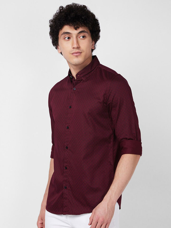 SPYKAR Long Sleeves Regular Fit Cotton Opaque Casual Shirt