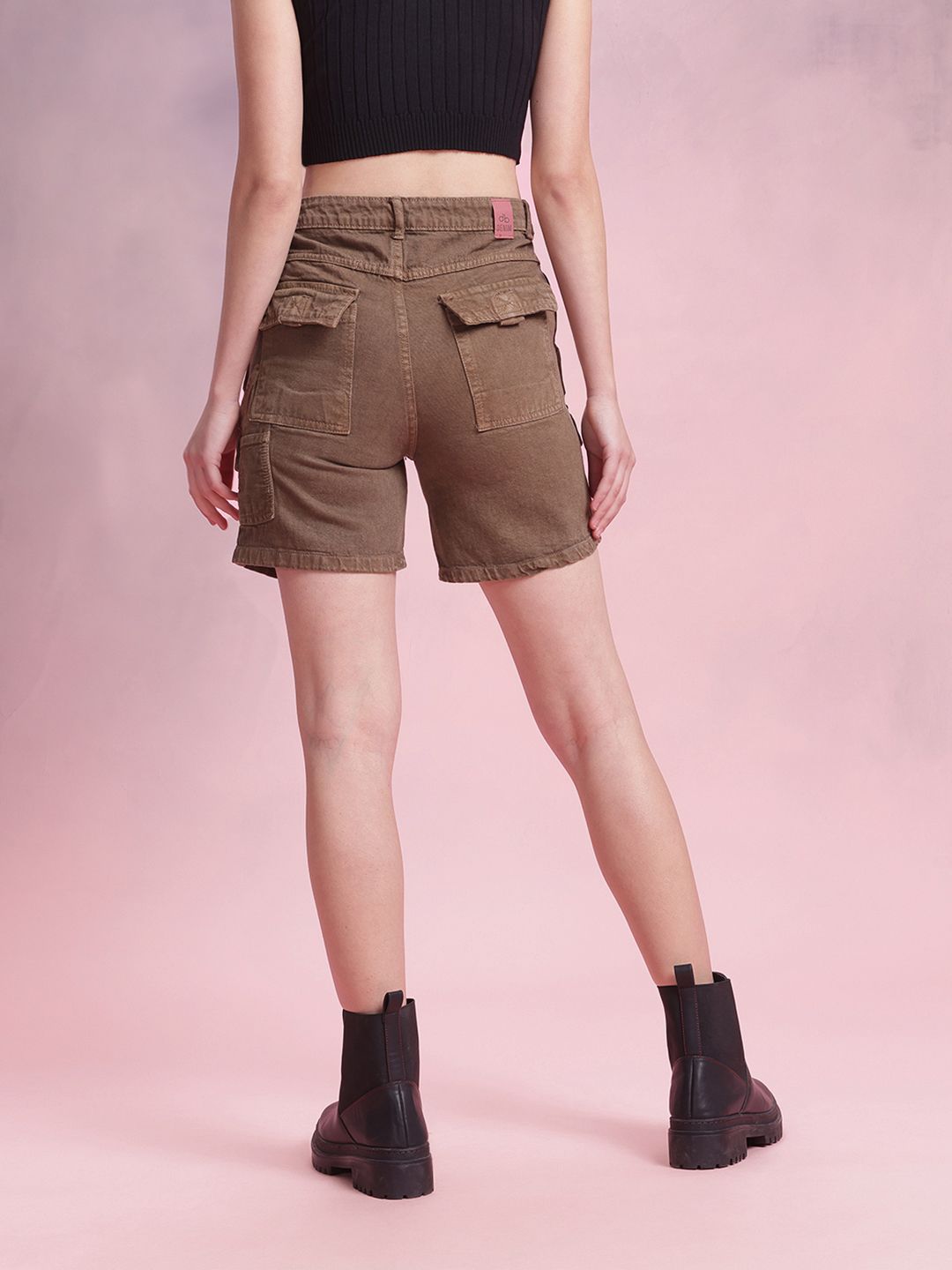 DressBerry Women Mid Rise Cargo Shorts