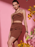 STREET 9 Shoulder Strap Crop Top With Skirt Co-Ords