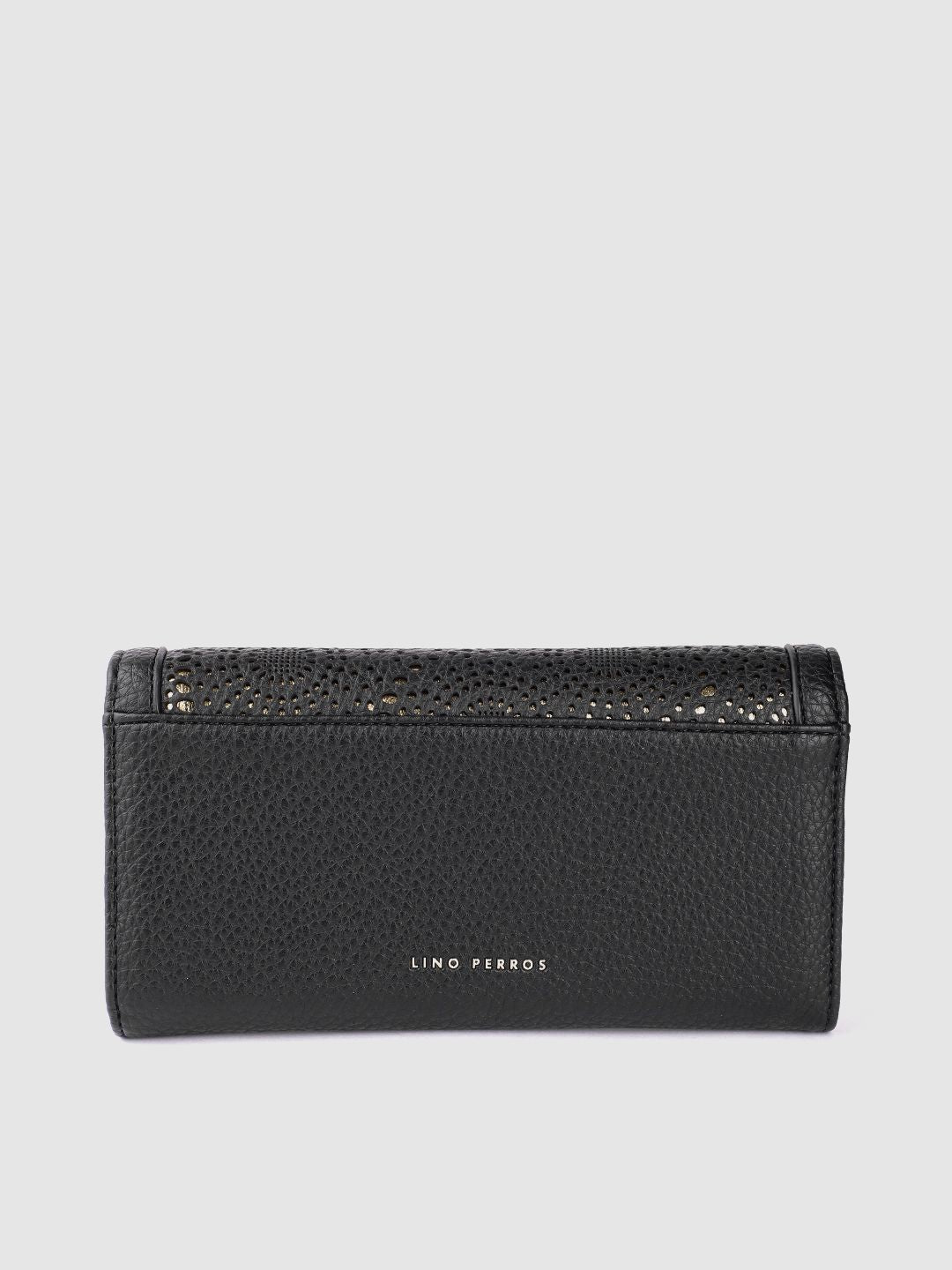 Lino Perros Women Laser Cut Detail Three Fold Wallet