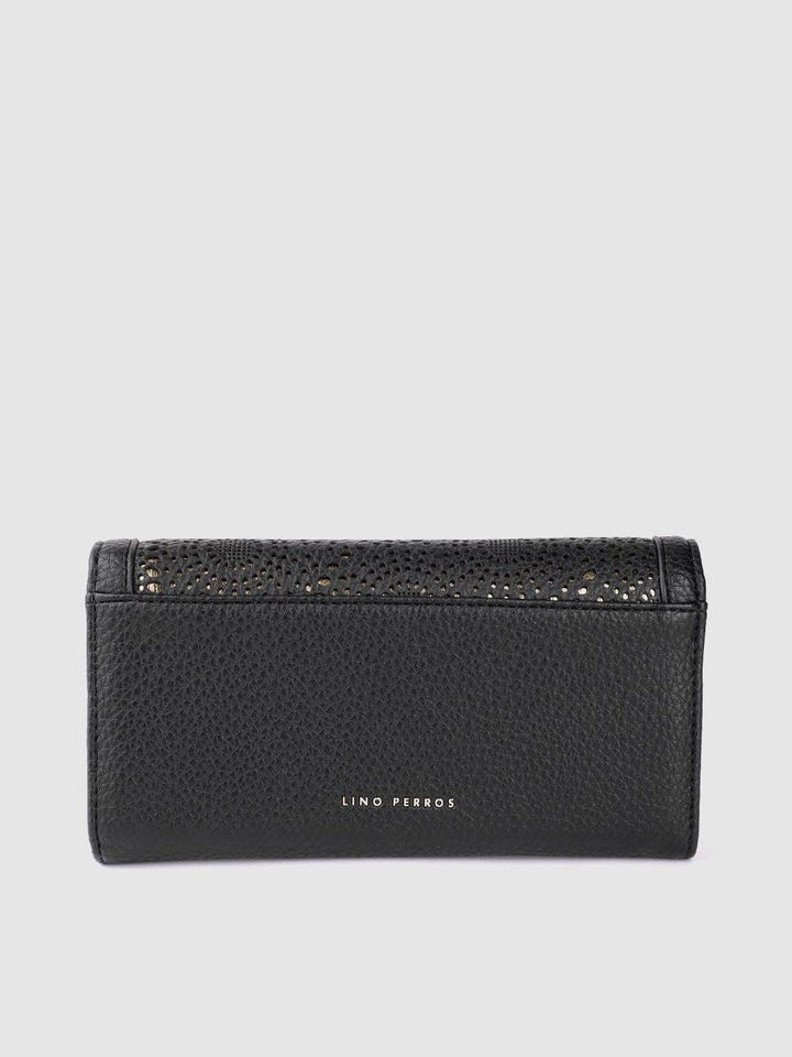 Lino Perros Women Laser Cut Detail Three Fold Wallet