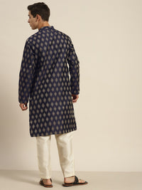 SOJANYA Ethnic Motifs Silk Cotton Indigo Kurta