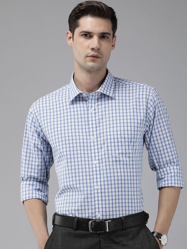 Park Avenue Men Slim Fit Tartan Checks Pure Cotton Formal Shirt