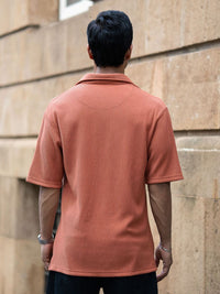 Powerlook Men Oversized Fit Textured Spread Collar Casual Shirt