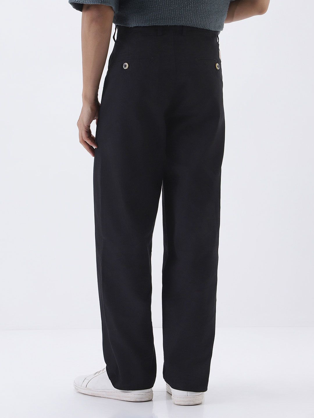 Urbano Fashion Men Solid Non Stretchable Loose Baggy Fit Chino Trousers