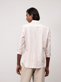 ether Men Classic Fit Cotton Linen Striped Shirt