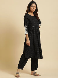W Geometric Printed Sequinned A Line Kurta