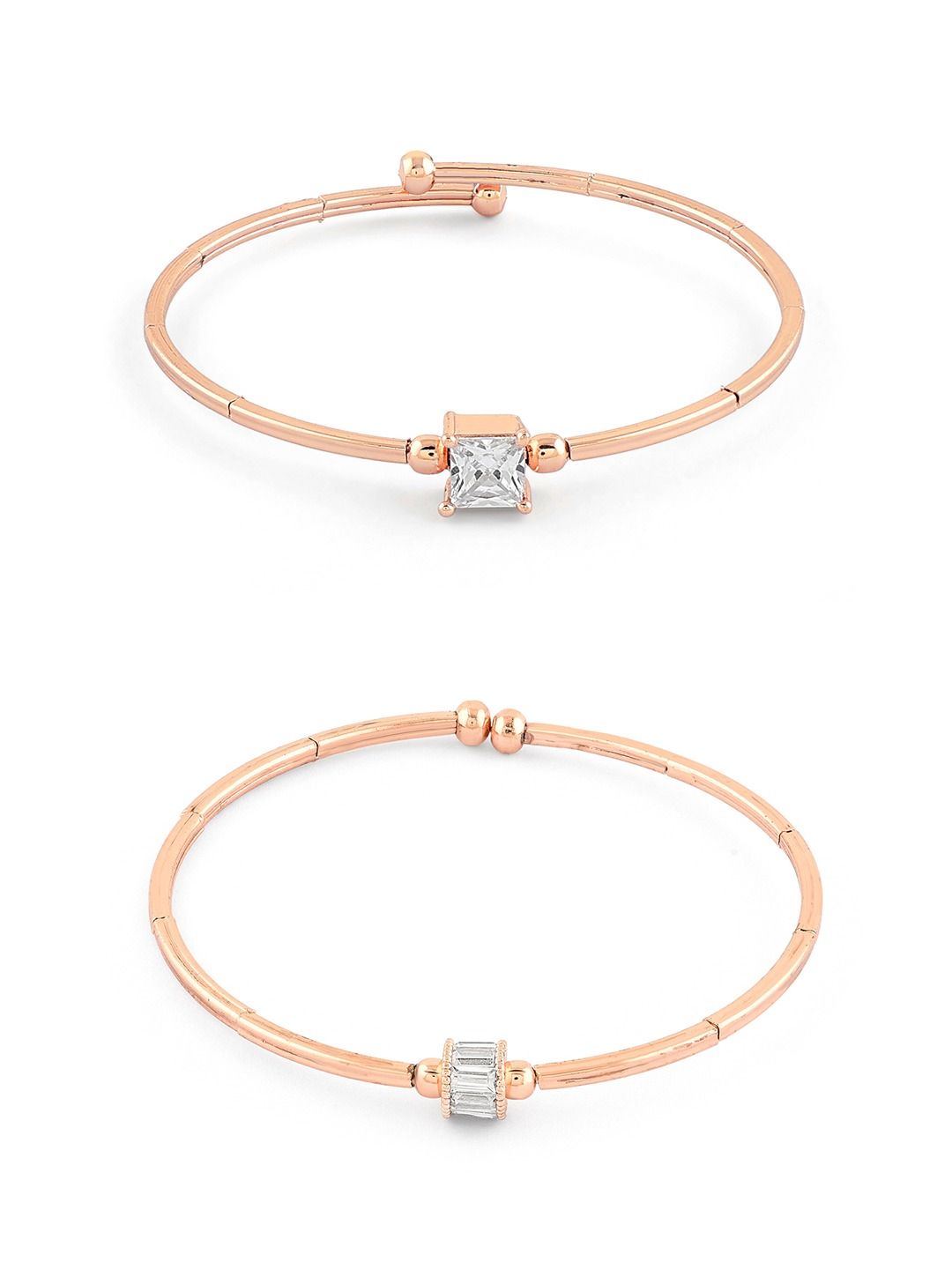 Set Mutiara Zaveri 2 Gelang Kada Bersalut Emas Cubic Zirconia Bersalut Emas