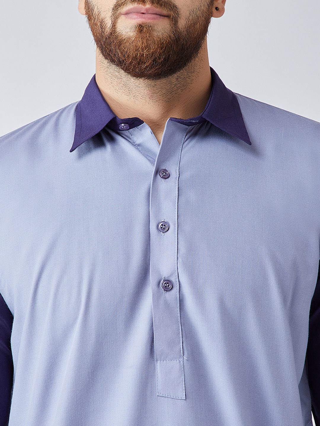 SOJANYA Men Blue Solid Pathani Kurta
