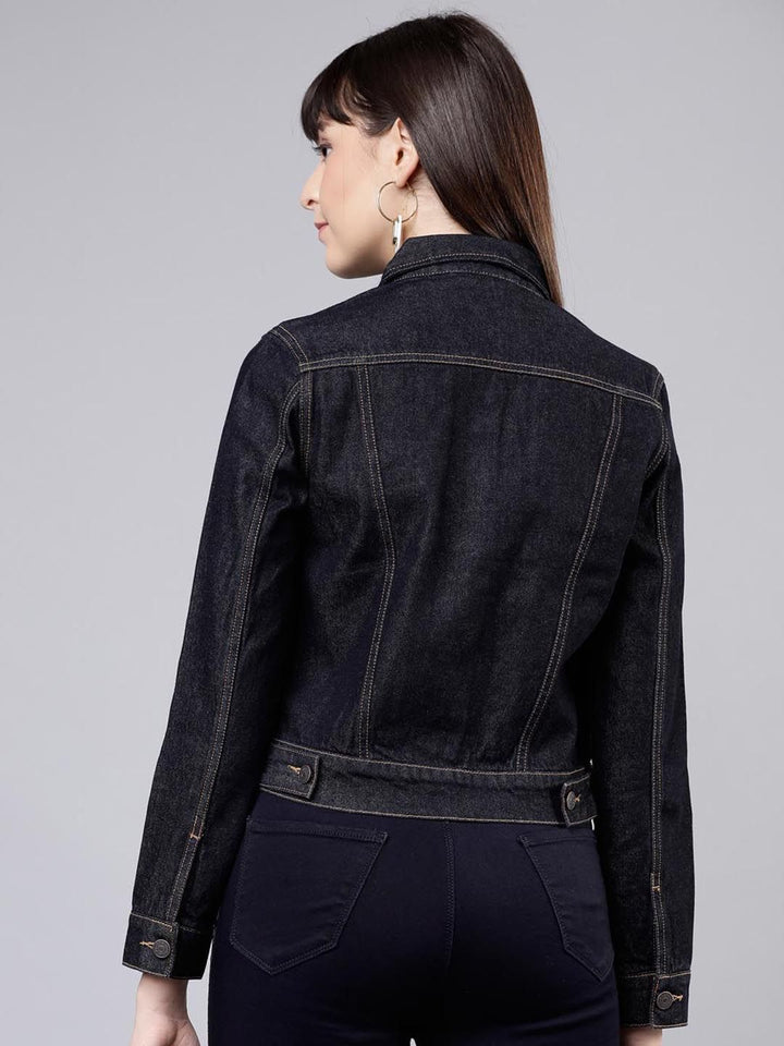 Tokyo Talkies Women Blue Solid Denim Jacket