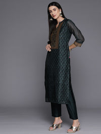 Varanga Ethnic Printed Chanderi Silk Kurta with Trouser and Dupatta