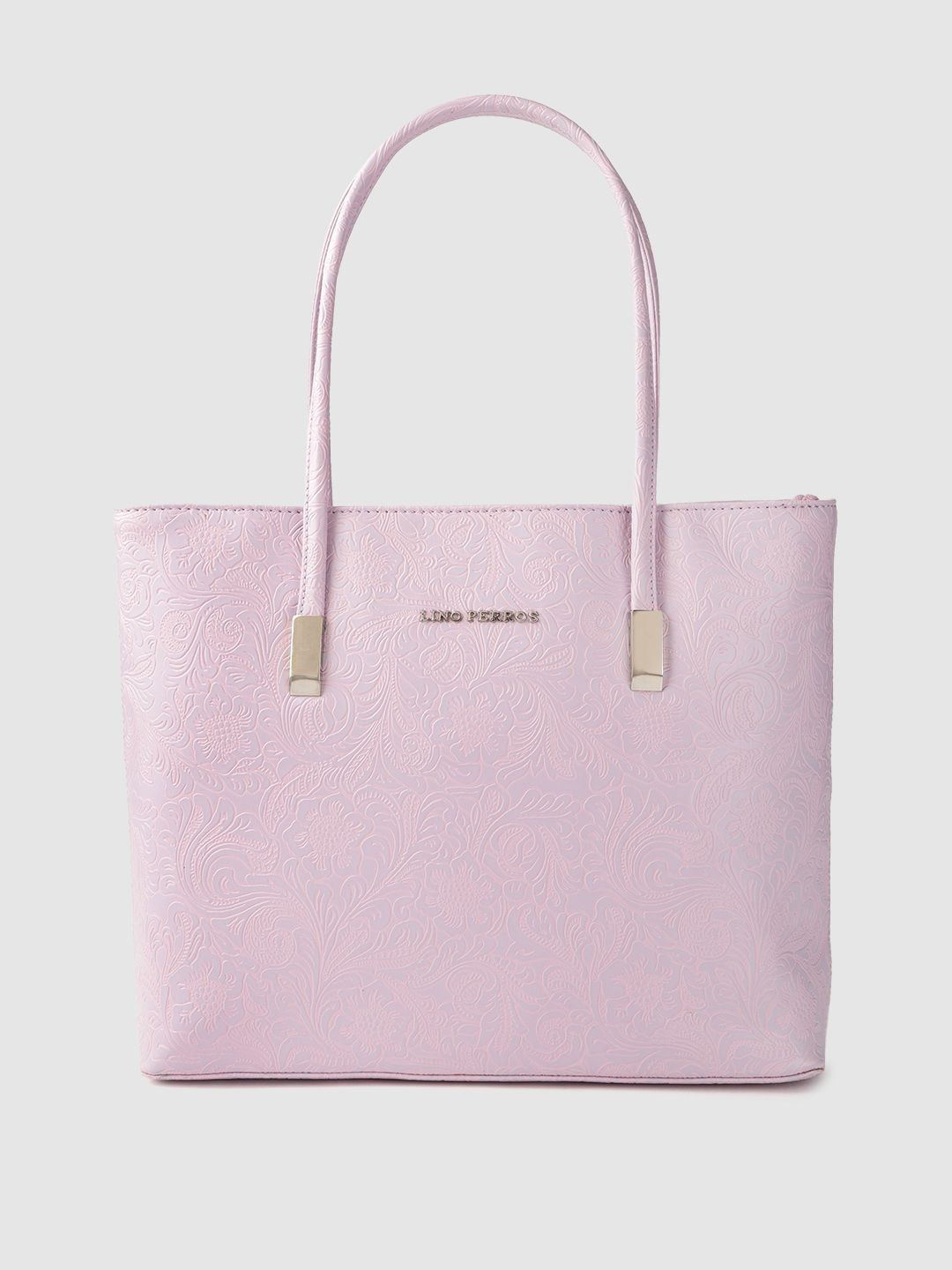 Lino Perros Women Lavender Floral Textured Structured Laptop Bag