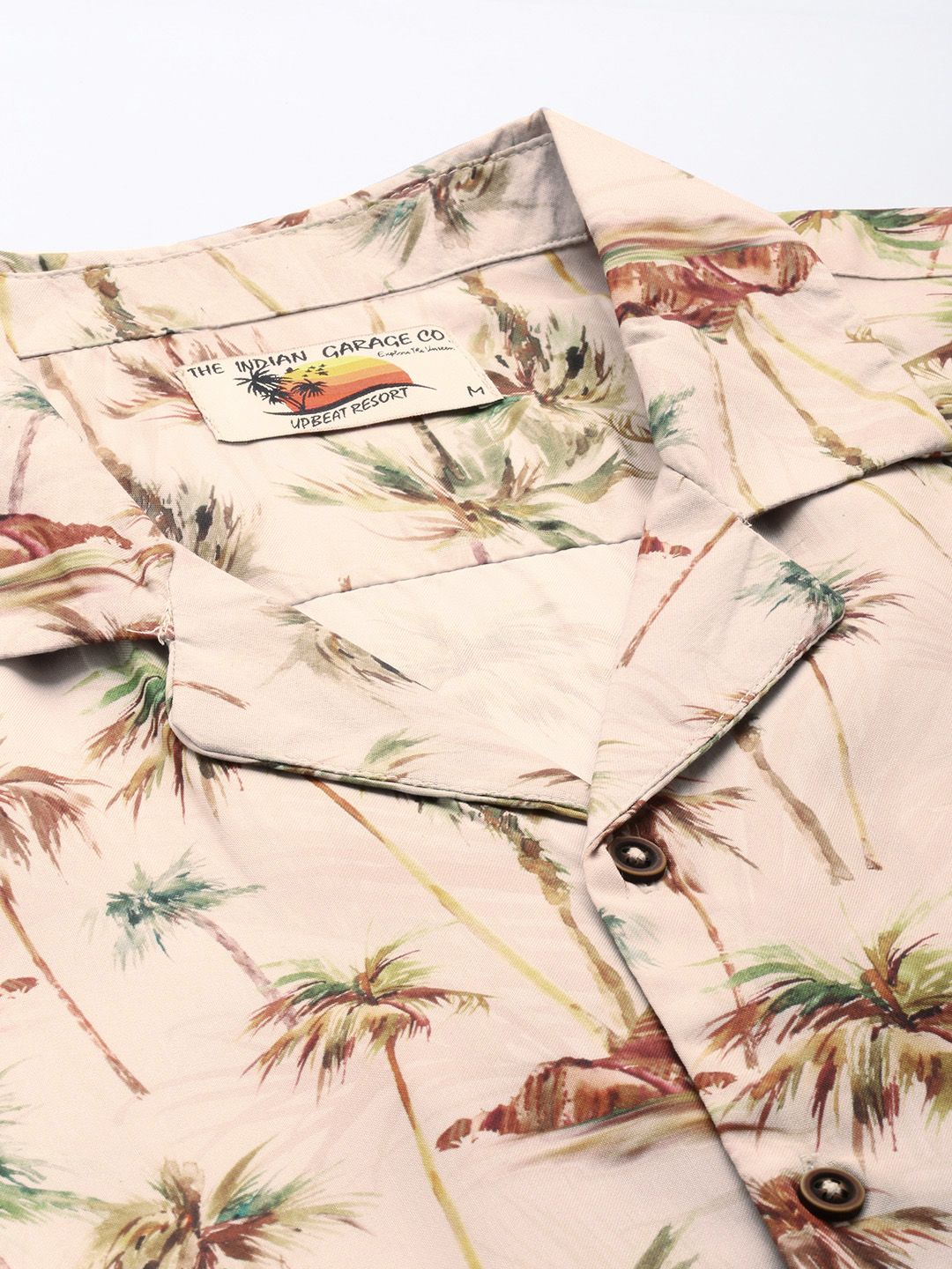 The Indian Garage Co Men Oversized Tropical Print Resortwear Shirt