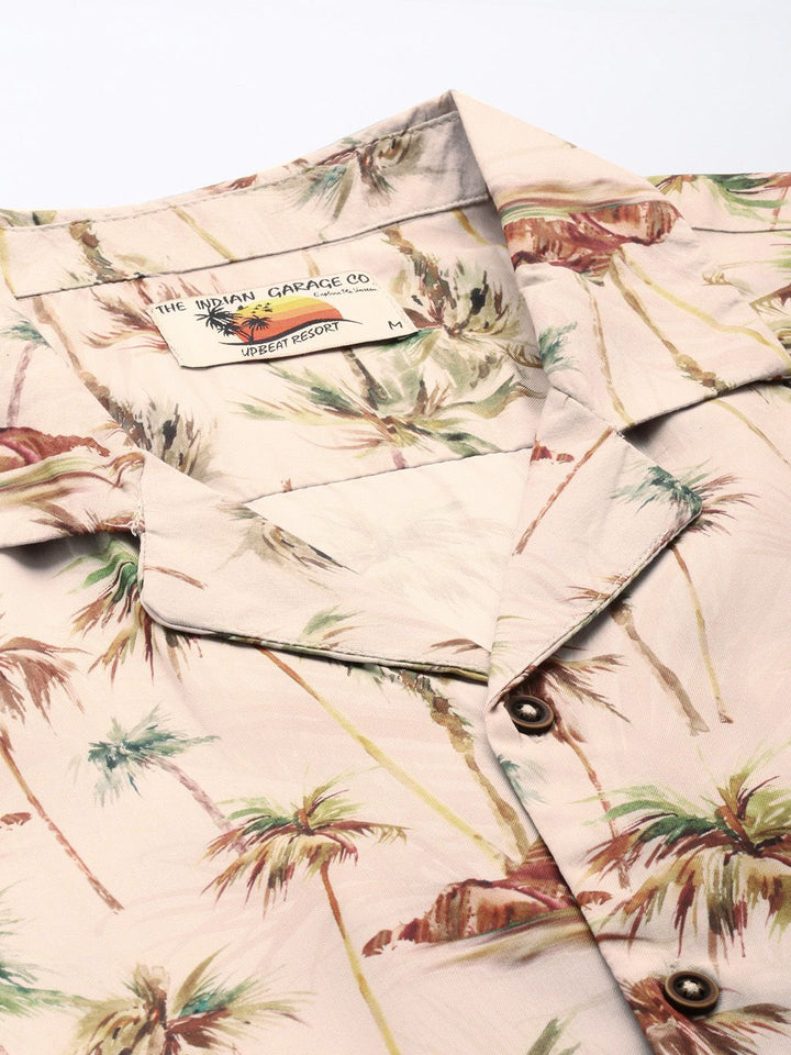 The Indian Garage Co Men Oversized Tropical Print Resortwear Shirt