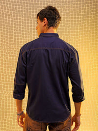 The Indian Garage Co Spread Collar Long Sleeves Cotton Casual Shirt