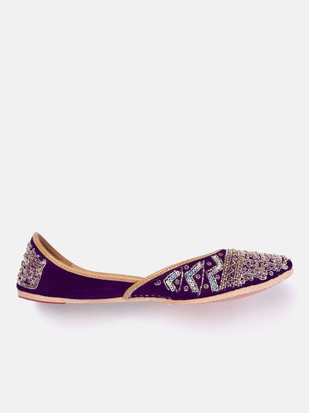 House of Pataudi Leather Embellished Ethnic Mojaris