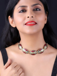 PANASH Women Gold-Plated Dome Necklace