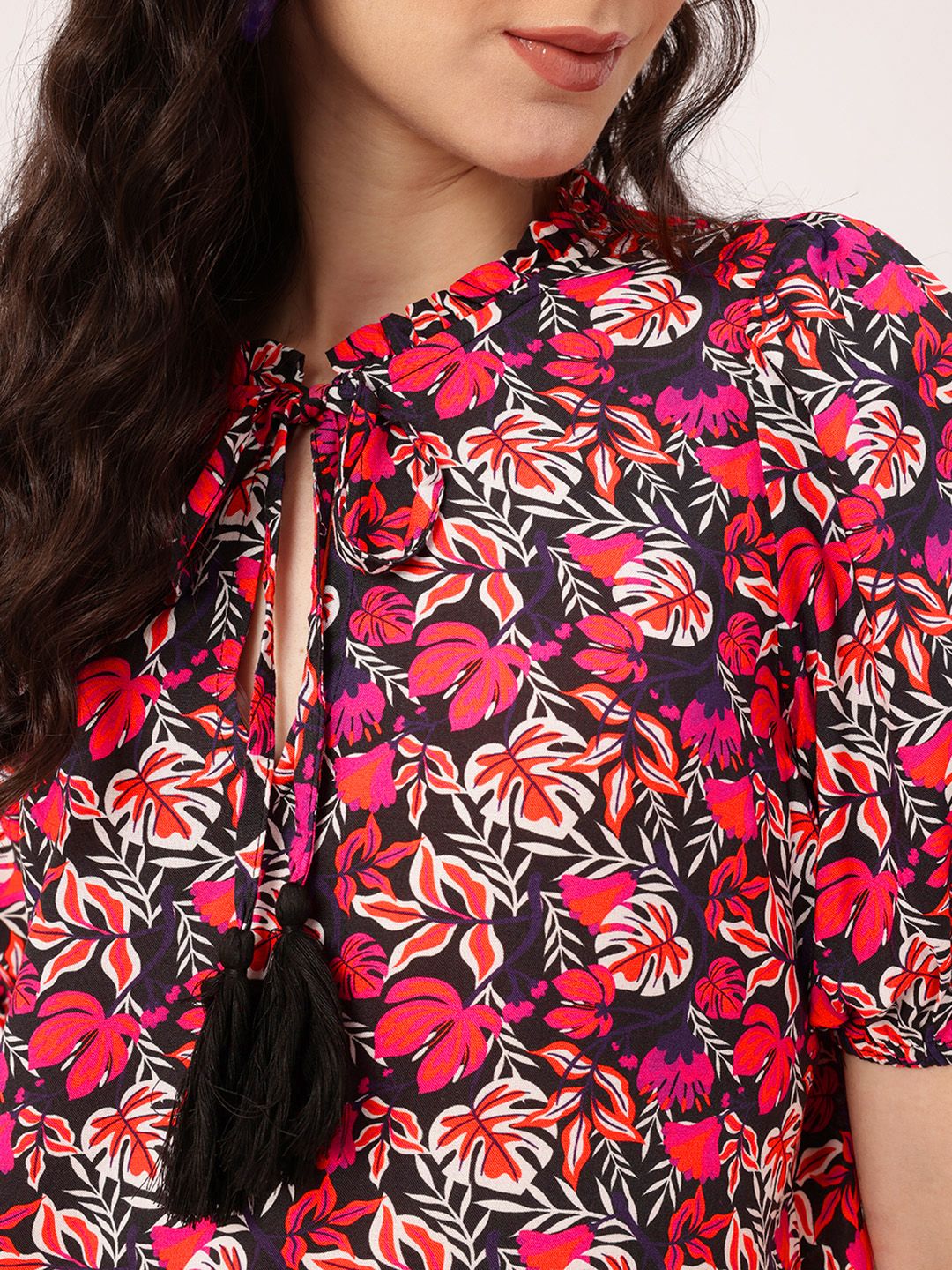 DressBerry Playful Tropical Dream Printed A-Line Mini Dress