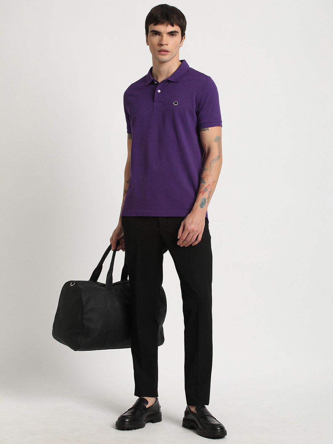 THE BEAR HOUSE Polo Collar Pure Cotton Slim Fit T-shirt