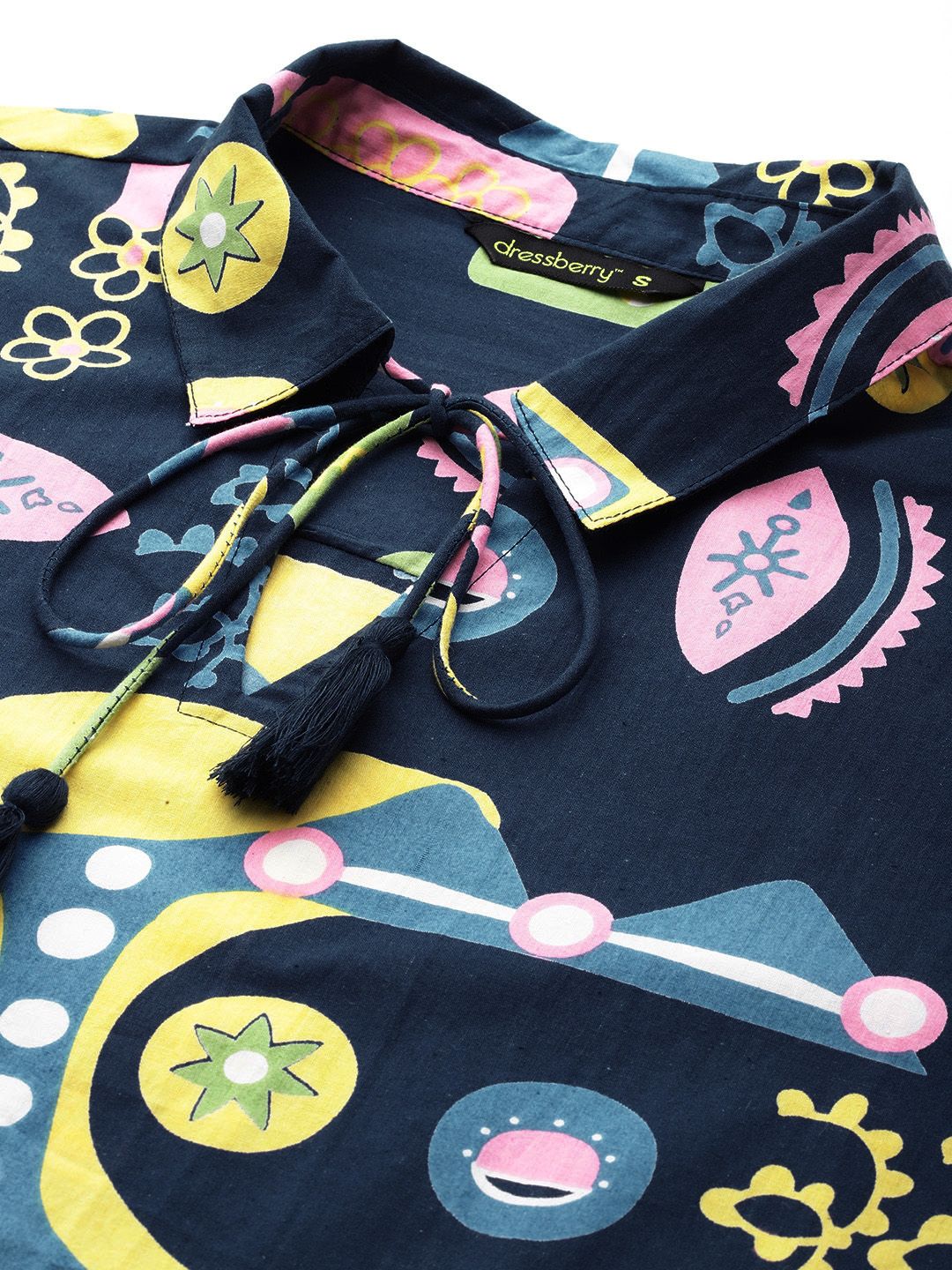 DressBerry Printed Flared Sleeve Pure Cotton Top