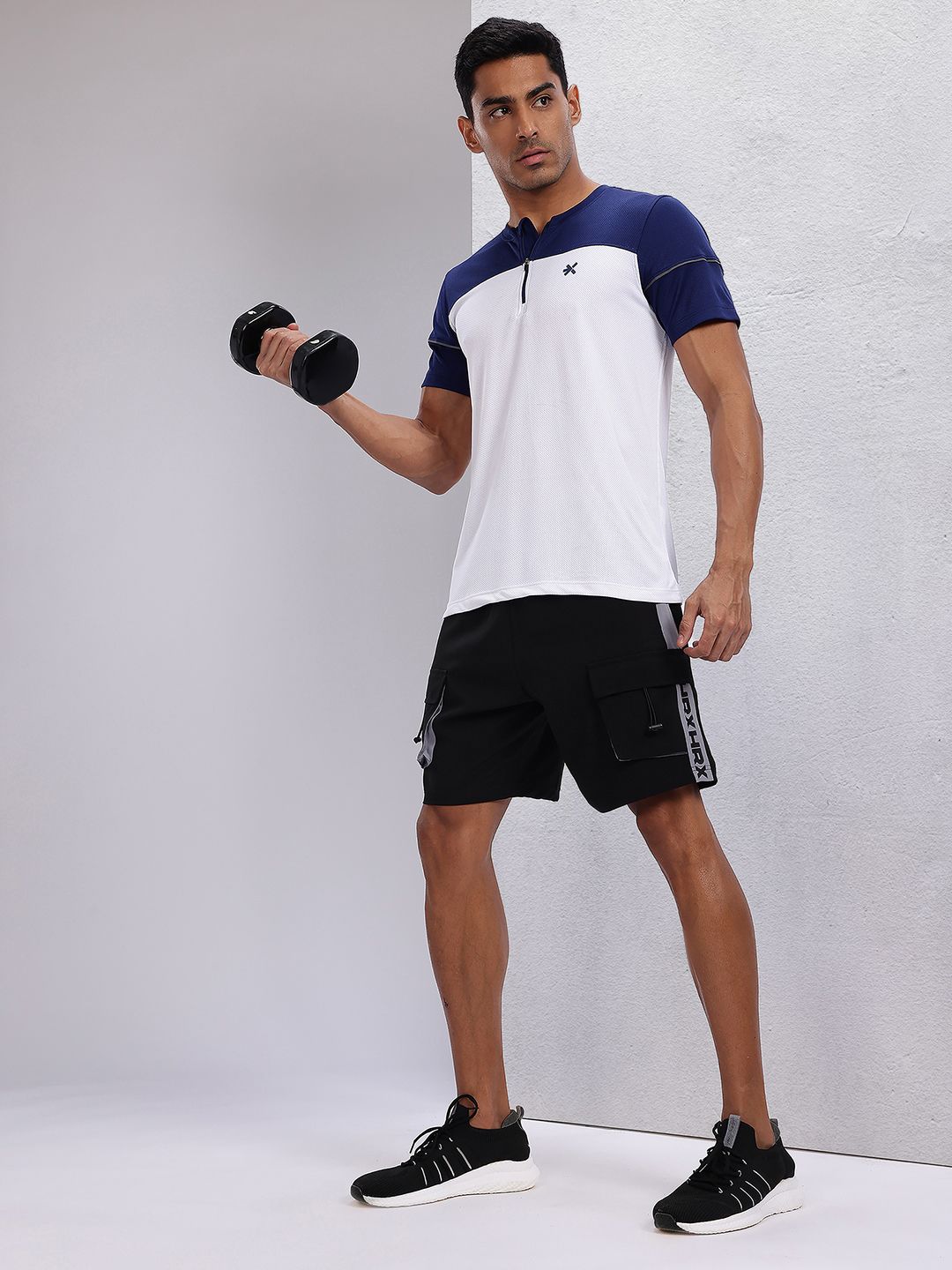 HRX by Hrithik Roshan Men Typography Printed Mid-Rise Cargo-Style Training Shorts