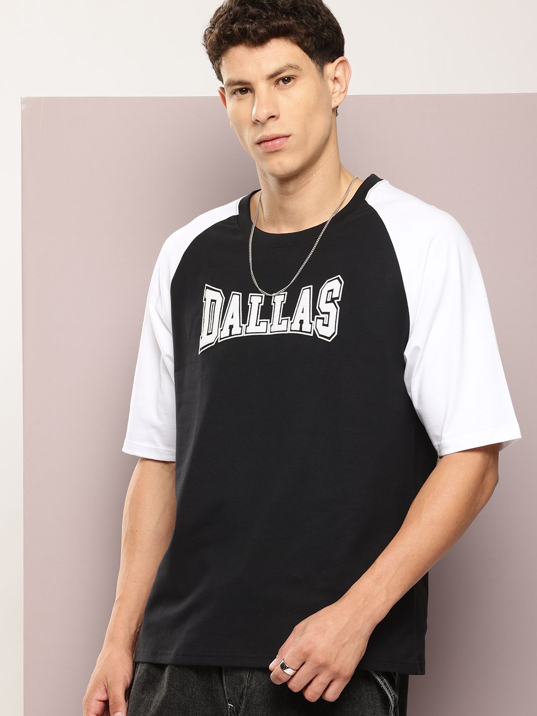 DILLINGER Men Typography Printed Embossed Oversized T-shirt