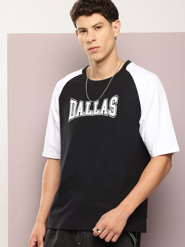 DILLINGER Men Typography Printed Embossed Oversized T-shirt