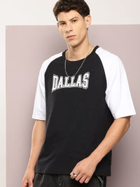 DILLINGER Men Typography Printed Embossed Oversized T-shirt