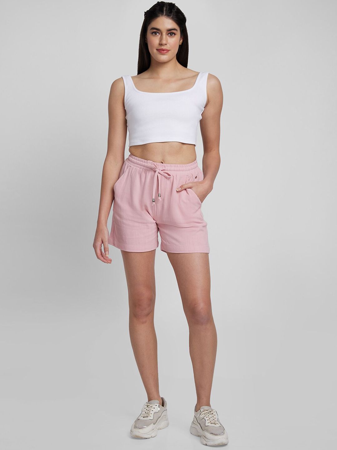 SPYKAR Women Pink Slim Fit Shorts