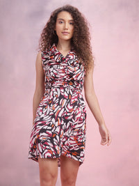 DressBerry Abstract Print Wrap Mini Dress