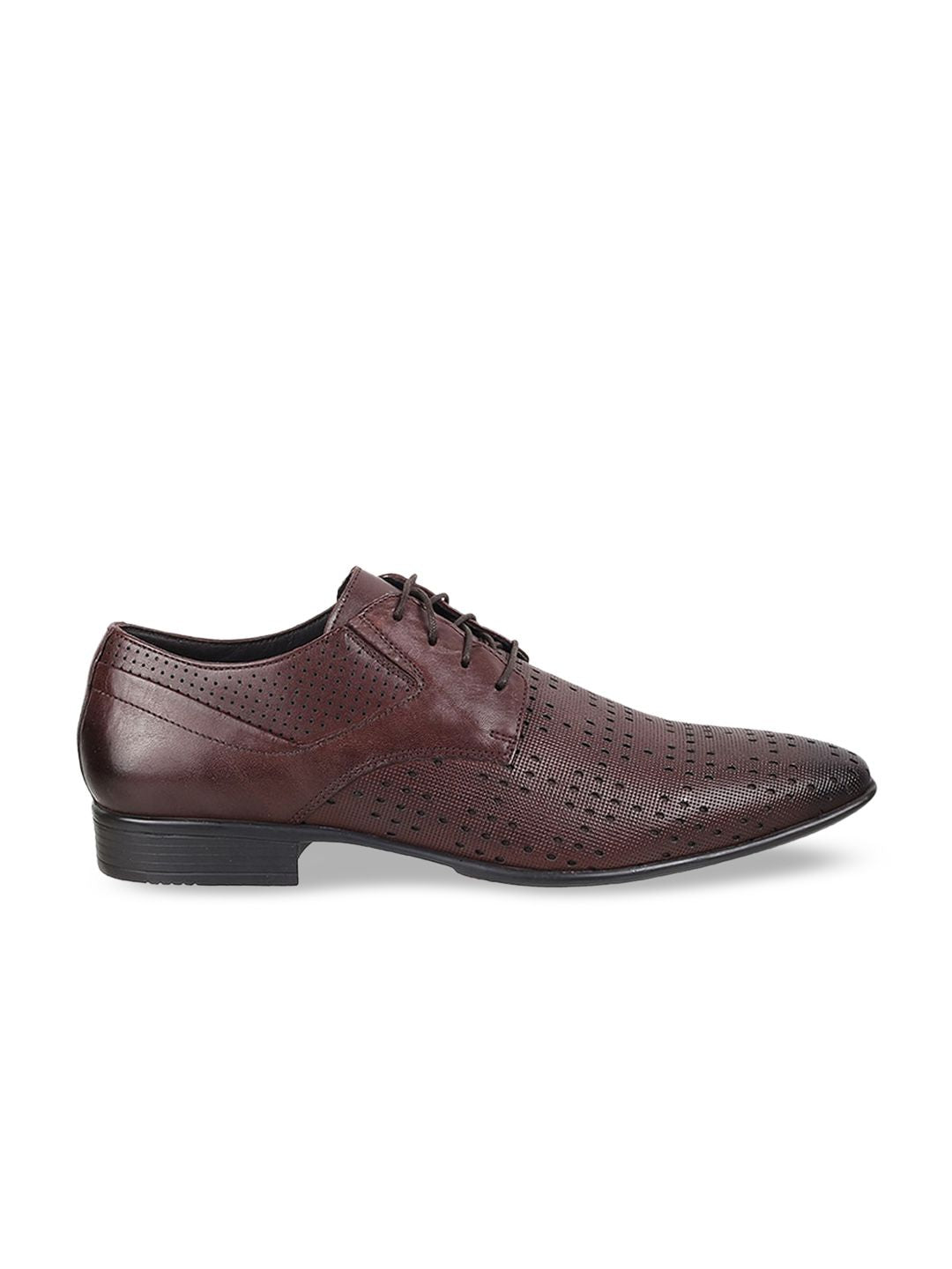 Metro Men Round Toe Leather Formal Derbys