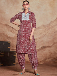 KALINI Ethnic Motifs Printed Mirror Work Regular Mirror Work Kurta with Salwar
