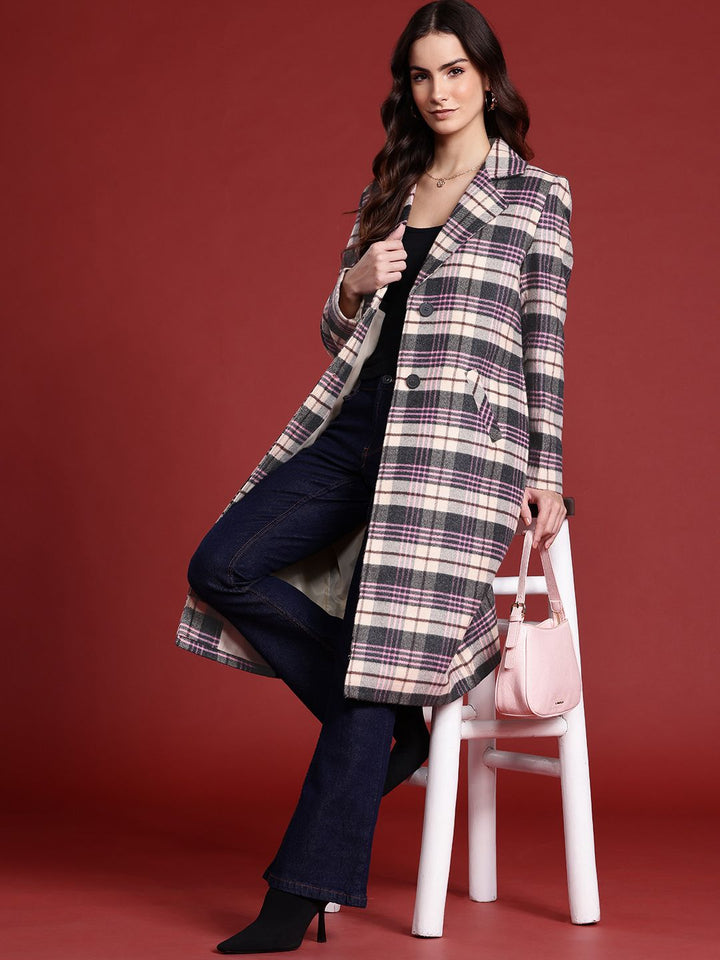 all about you Checked Tweed Overcoat