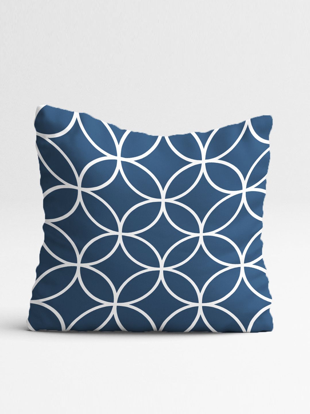 STITCHNEST Green & White Set of 5 Geometric Square Cushion Covers
