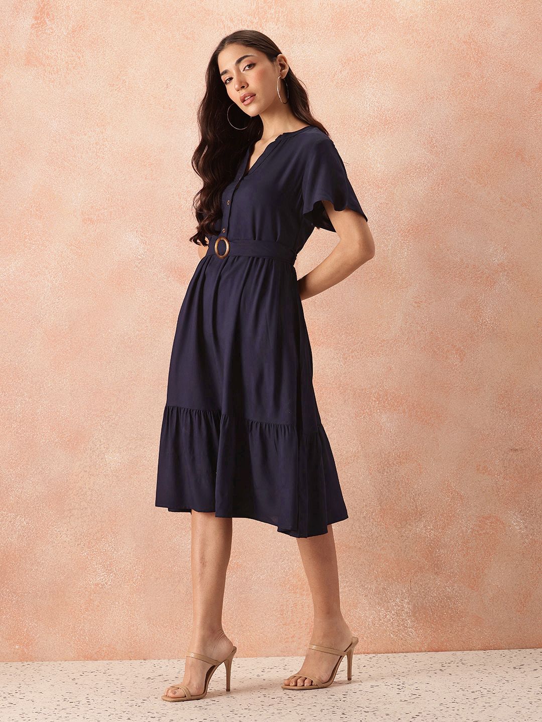 all about you A-Line Midi Dress with Belt