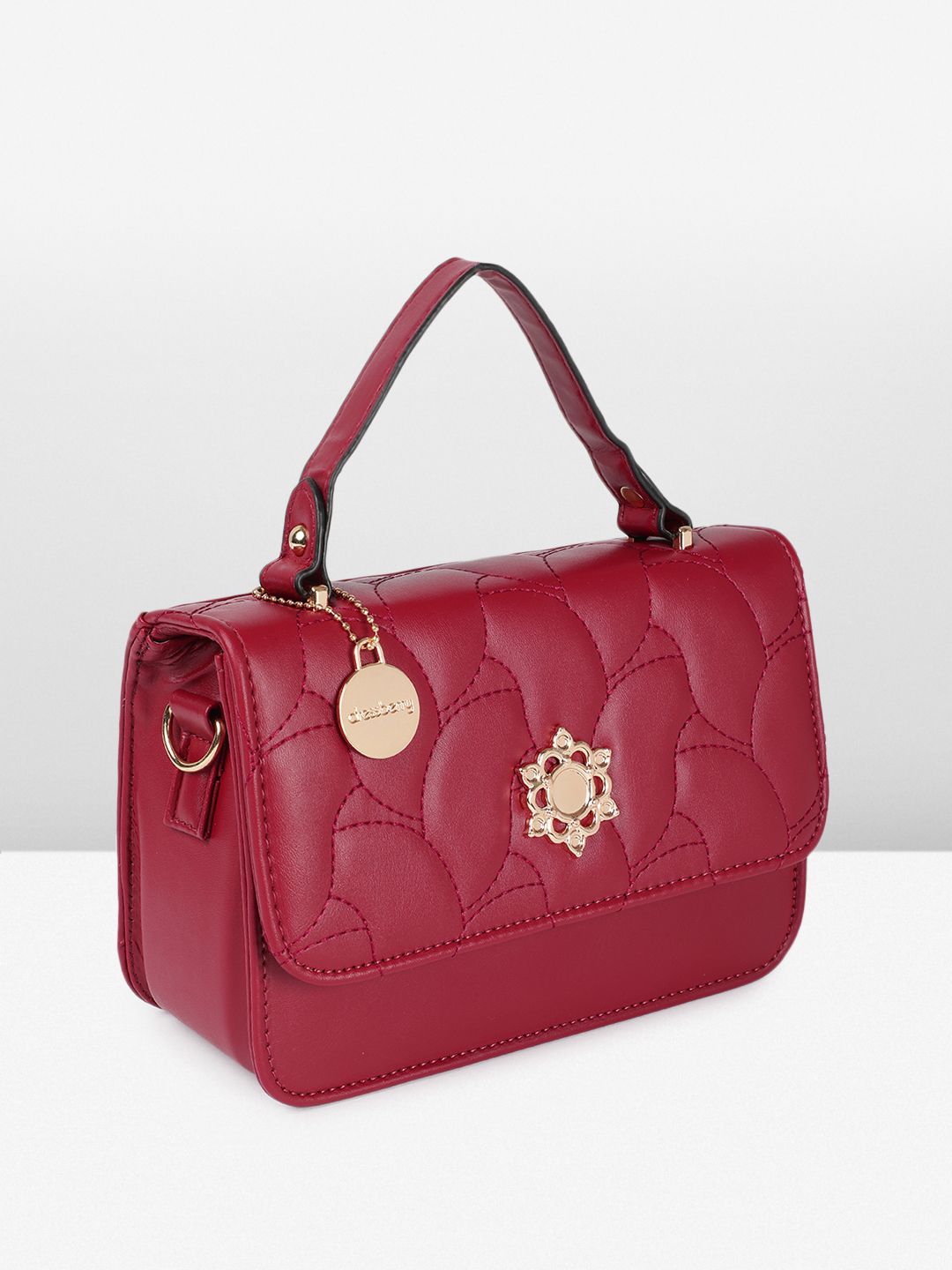 DressBerry Structured Satchel with Quilted Details