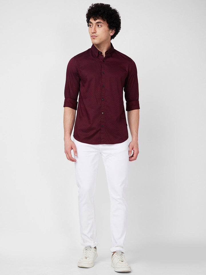 SPYKAR Long Sleeves Regular Fit Cotton Opaque Casual Shirt