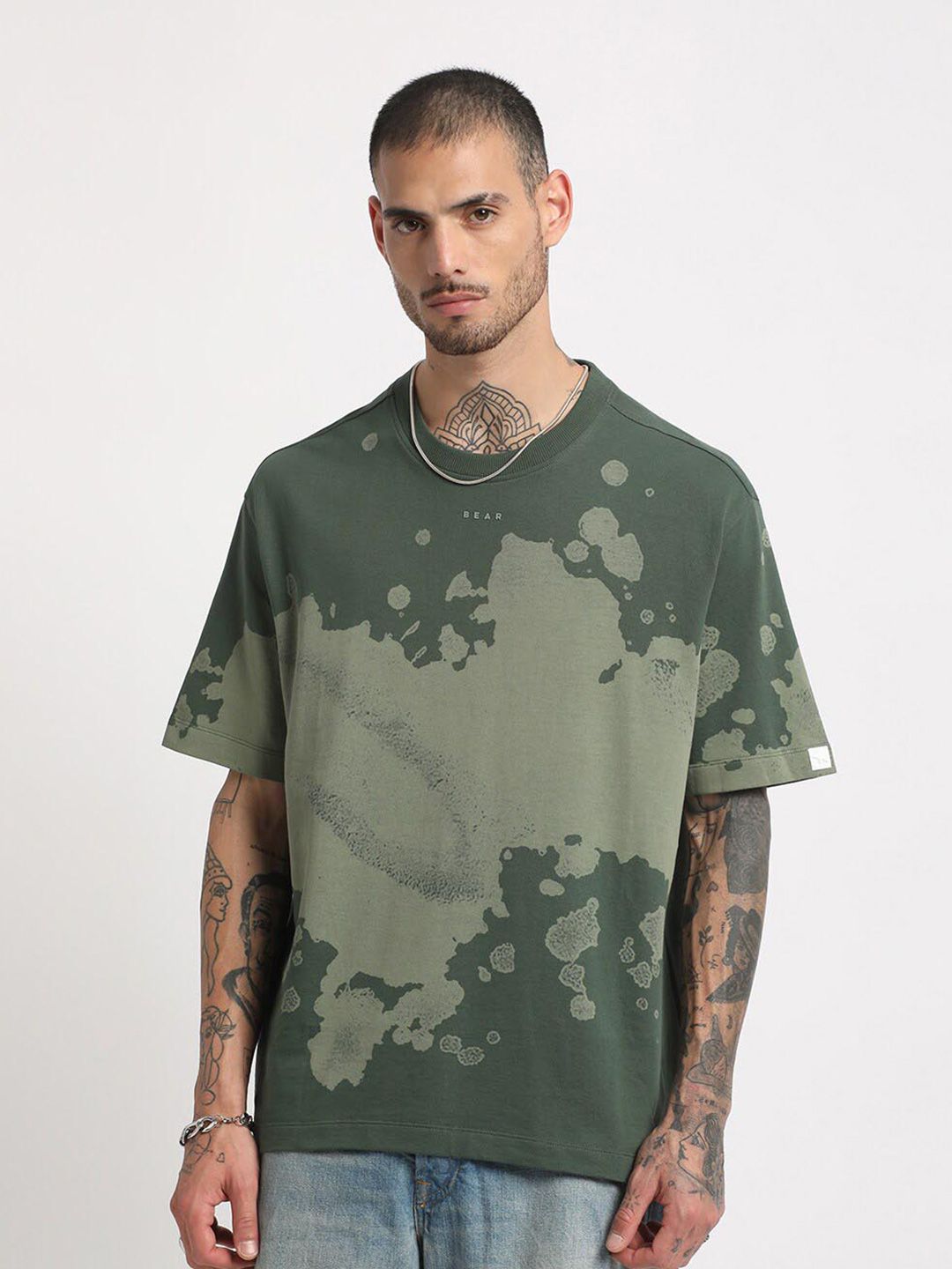 THE BEAR HOUSE Abstract Printed Regular Fit Cotton T-shirt