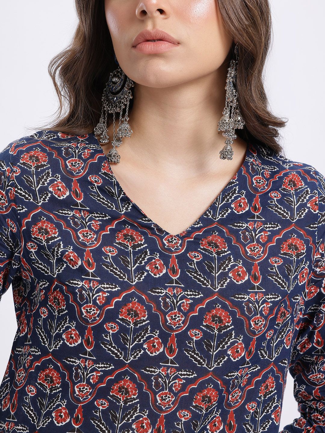 Anouk Ethnic Motifs Print Kurta with Trousers & With Dupatta