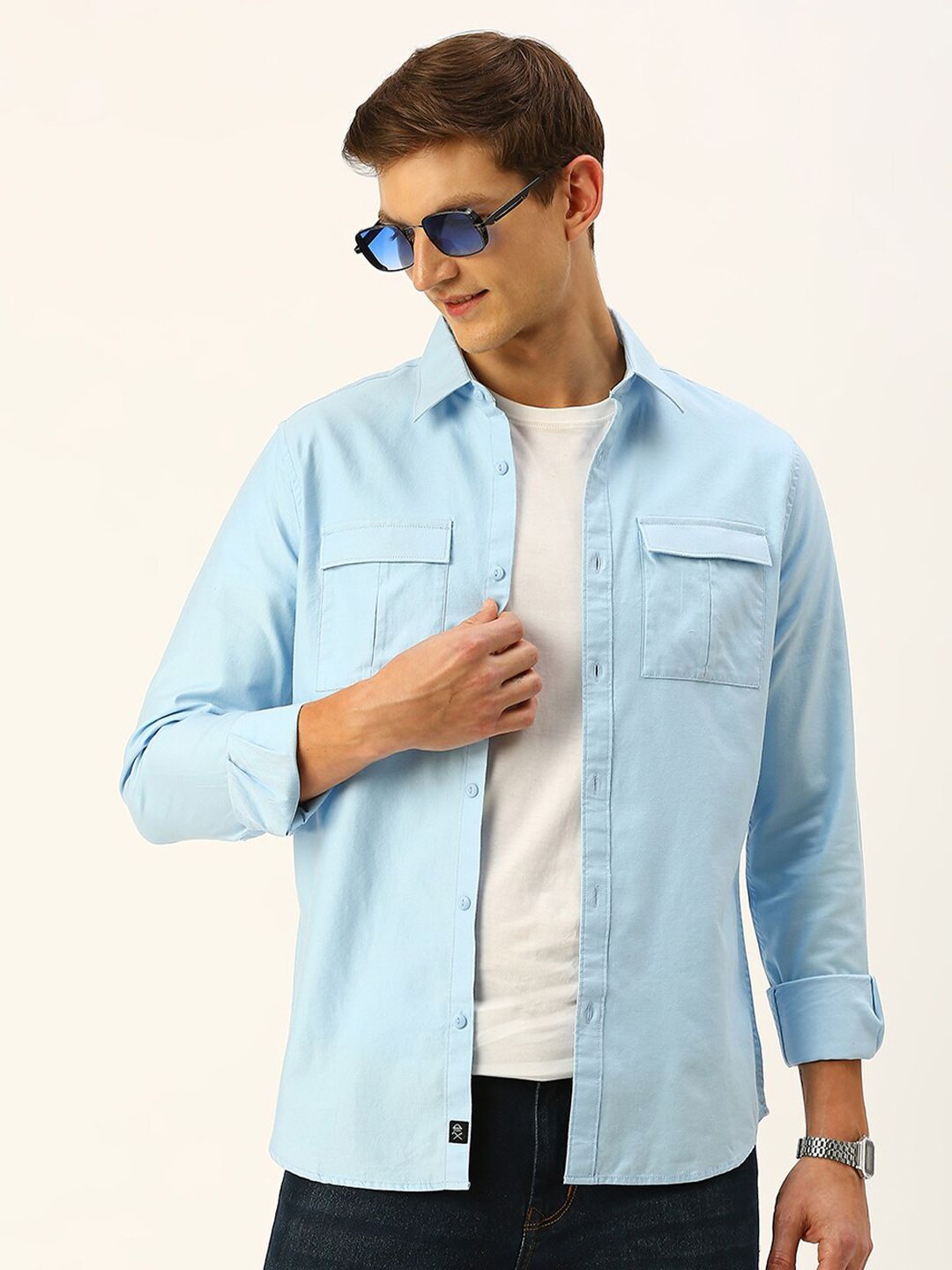 Thomas Scott Cotton Twill Classic Slim Fit Opaque Casual Shirt