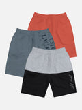 HELLCAT Boys Pack Of 3 Mid-Rise Typography Printed Cotton Shorts
