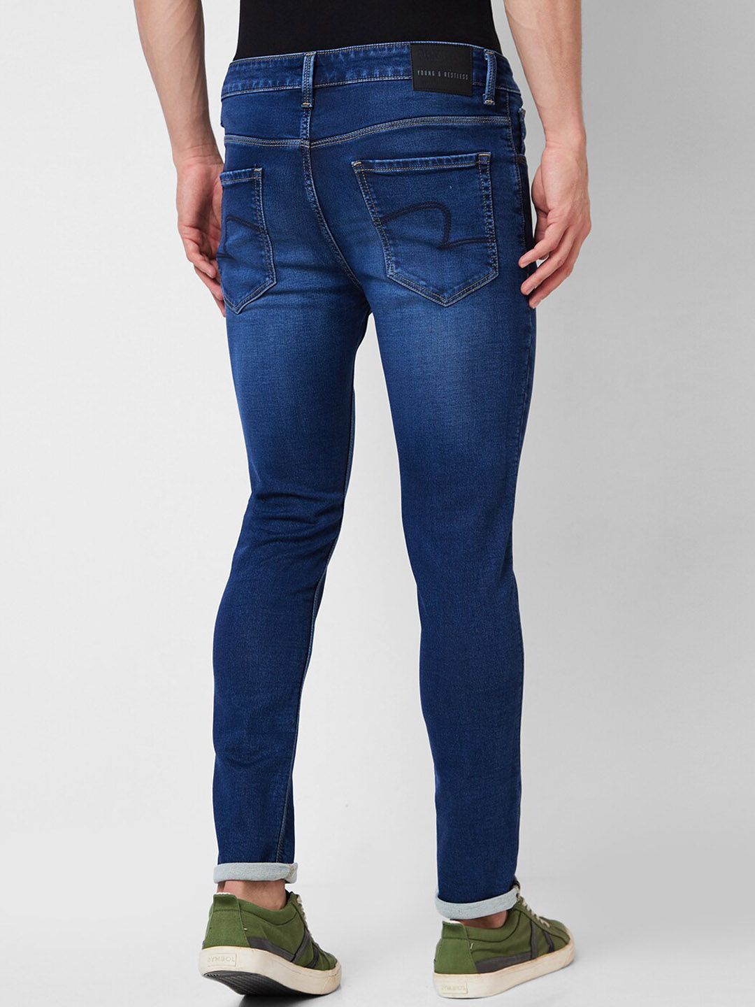 SPYKAR Men Slim Fit Low-Rise Heavy Fade Clean Look Whiskers Cotton Jeans